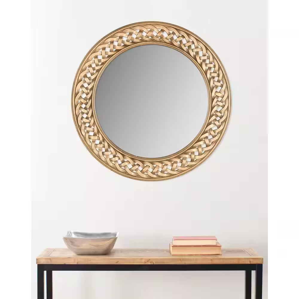 Braided Round Mirror 24 Inch Framed Wall Mirror