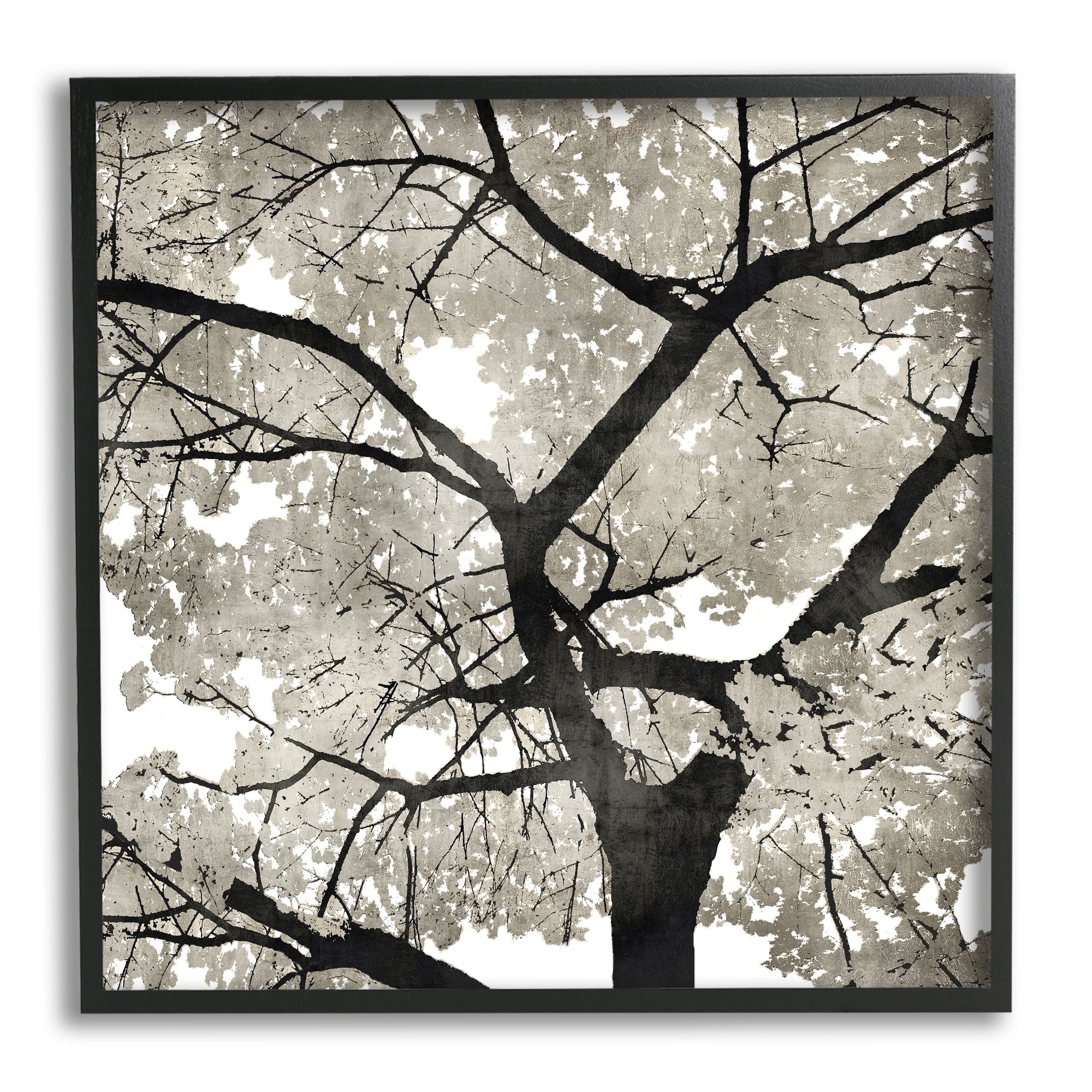 Abstract Tree Branch Wall Art in Black & Grey Wilderness Design