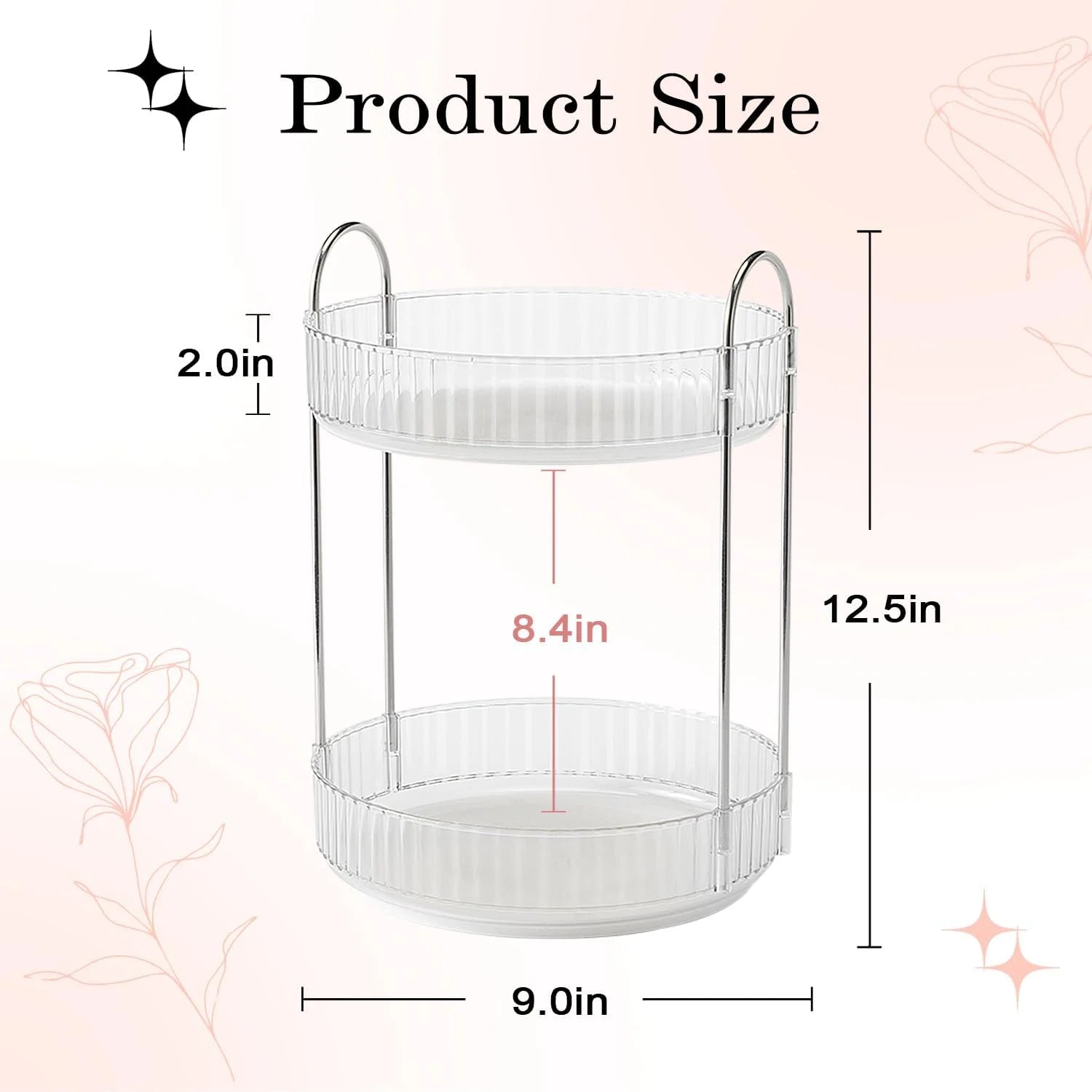 Rotating Makeup Organizer, 360° Spinning Makeup Storage Holder Rack, Dresser Bathroom Organizer Countertop, Large Capacity Perfume Skincare