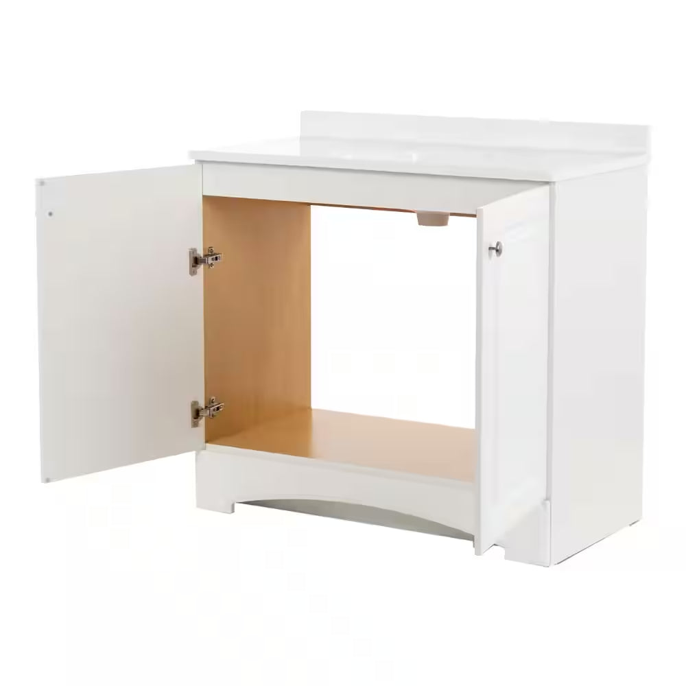 Single Sink Bath Vanity with Cultured Marble Top