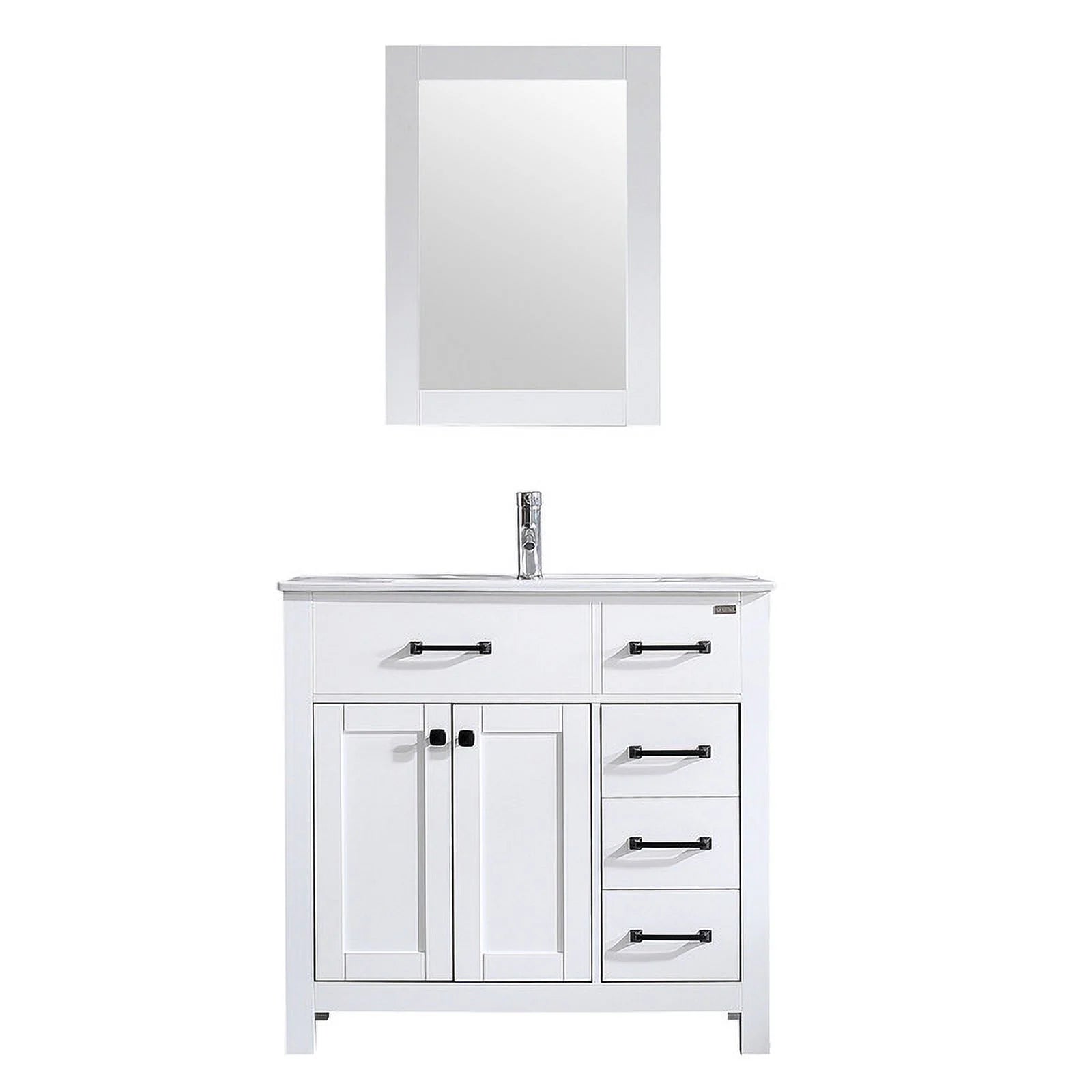Modern Bathroom Vanity with Sink Top & Storage Cabinet