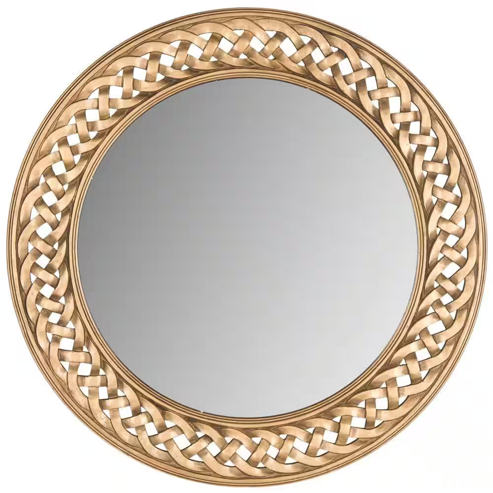 Braided Round Mirror 24 Inch Framed Wall Mirror