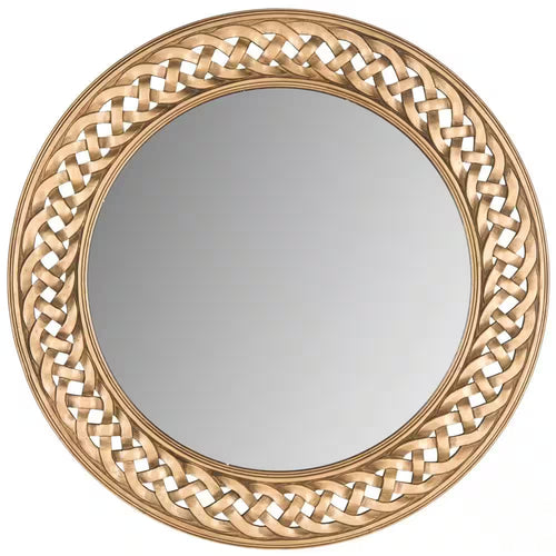 Braided Round Mirror 24 Inch Framed Wall Mirror