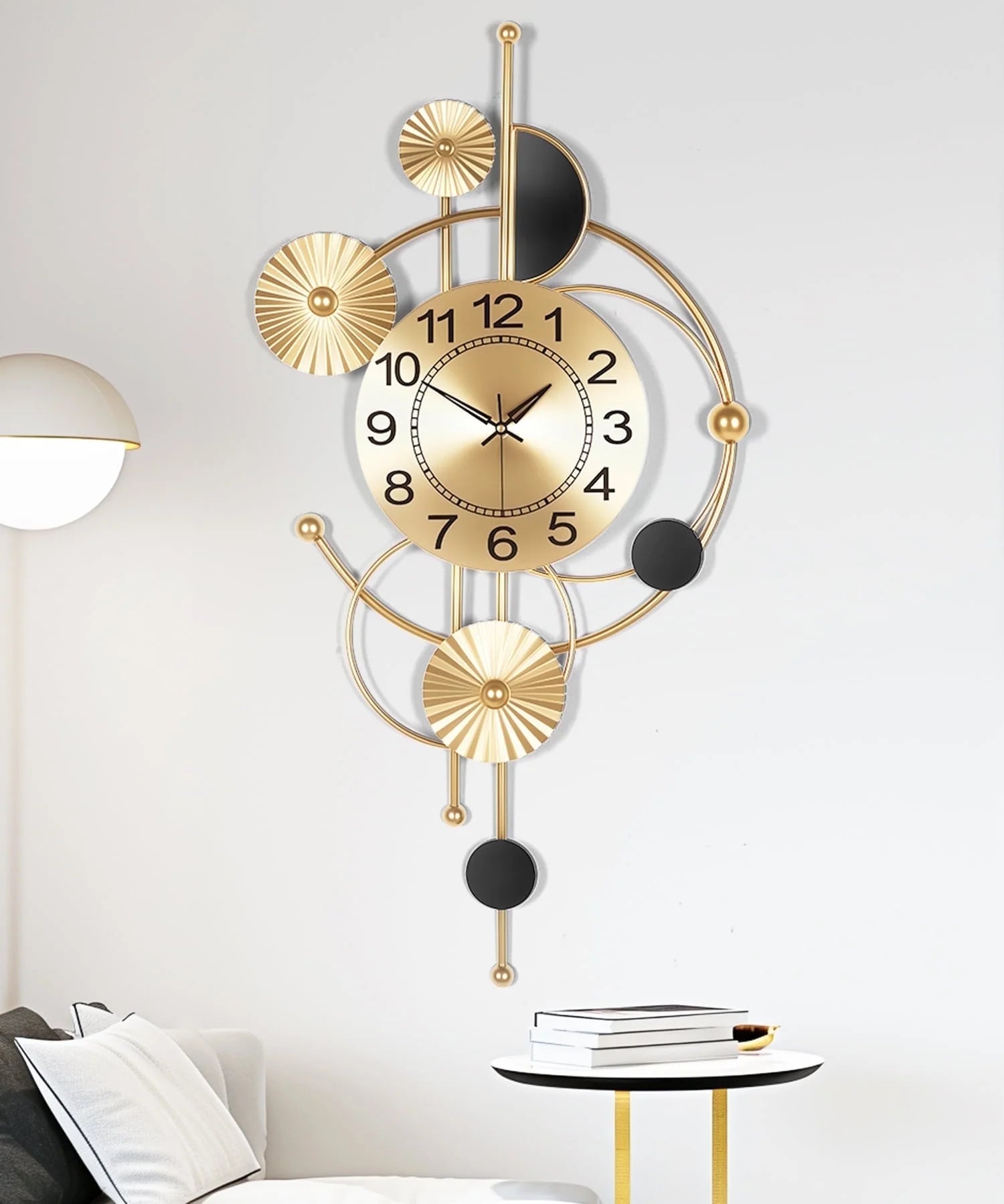 Wall Clock,Large Wall Clock,Wall Clocks for Living Room Decor Modern Silent Non-Ticking Metal Wall Art, Clock for Living Room, Kitchen, Bedroom, or Office Wall Decor (32")
