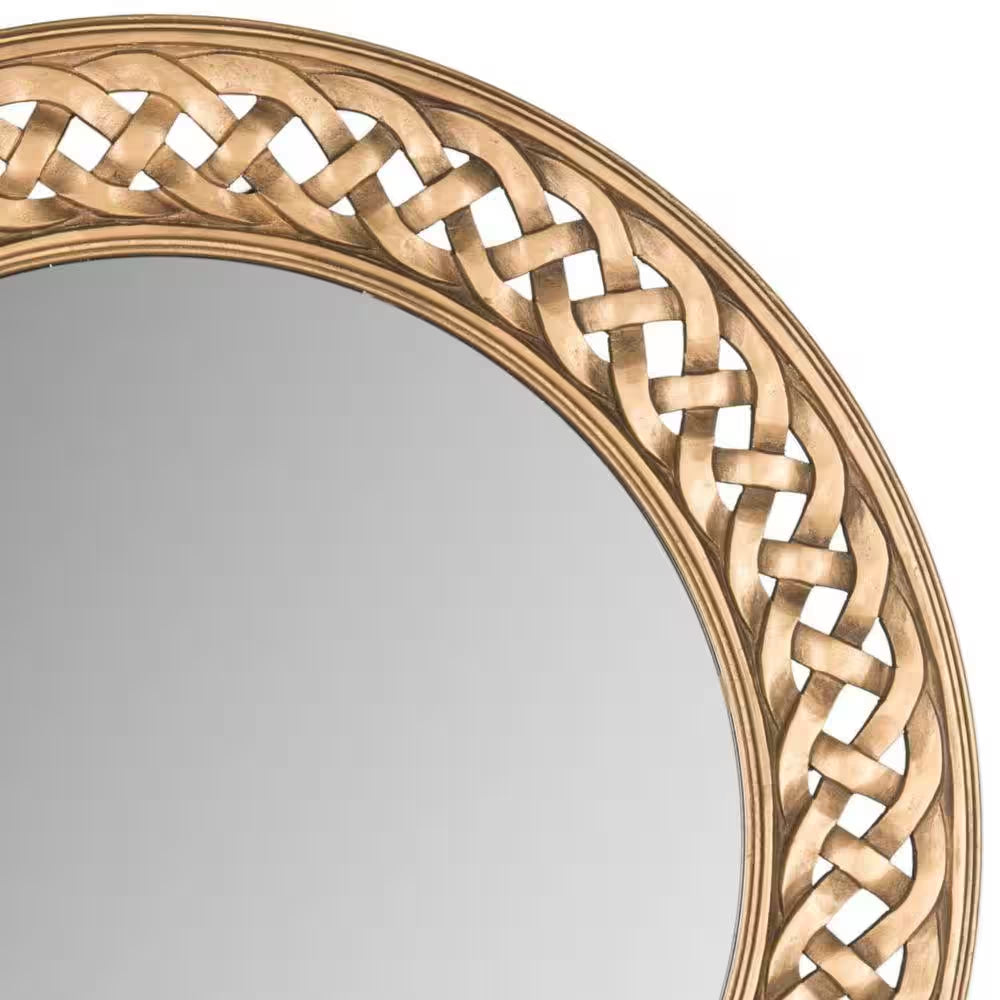 Braided Round Mirror 24 Inch Framed Wall Mirror