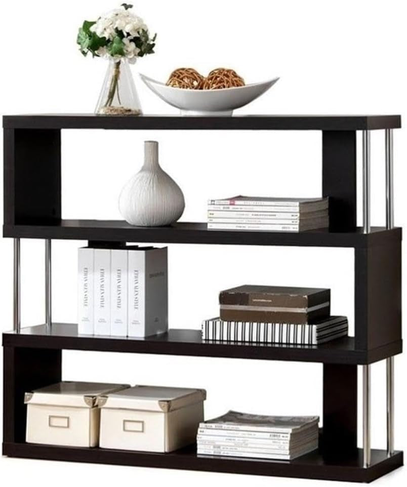 Barnes 3-Shelf Modern Bookcase, Dark Brown