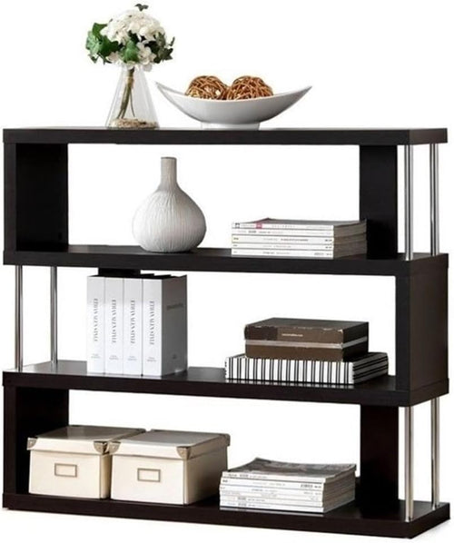 Barnes 3-Shelf Modern Bookcase, Dark Brown