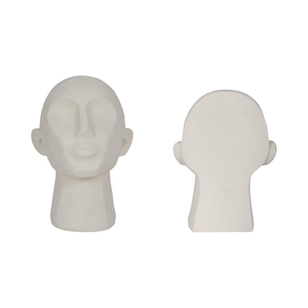 white resin sculptural bookends set of 2