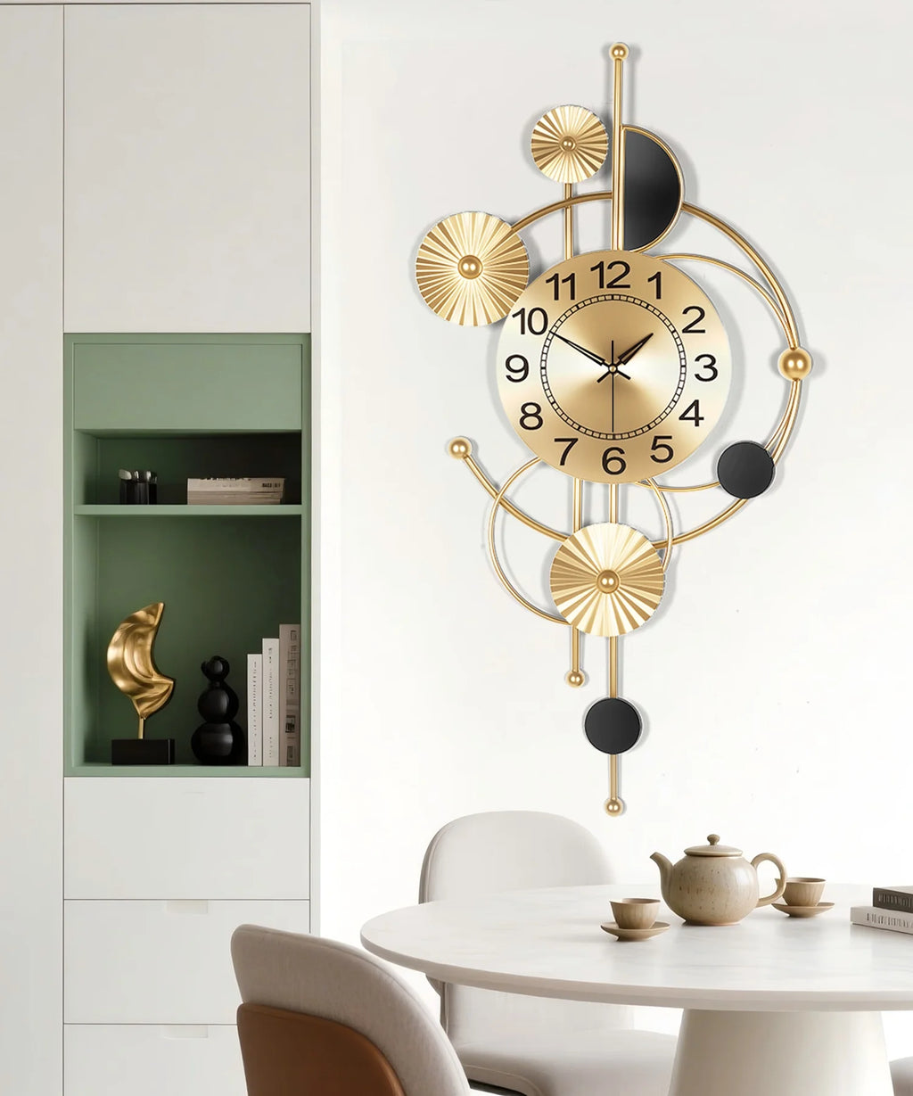 Wall Clock,Large Wall Clock,Wall Clocks for Living Room Decor Modern Silent Non-Ticking Metal Wall Art, Clock for Living Room, Kitchen, Bedroom, or Office Wall Decor (32")