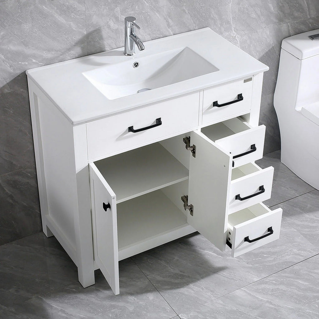 Modern Bathroom Vanity with Sink Top & Storage Cabinet
