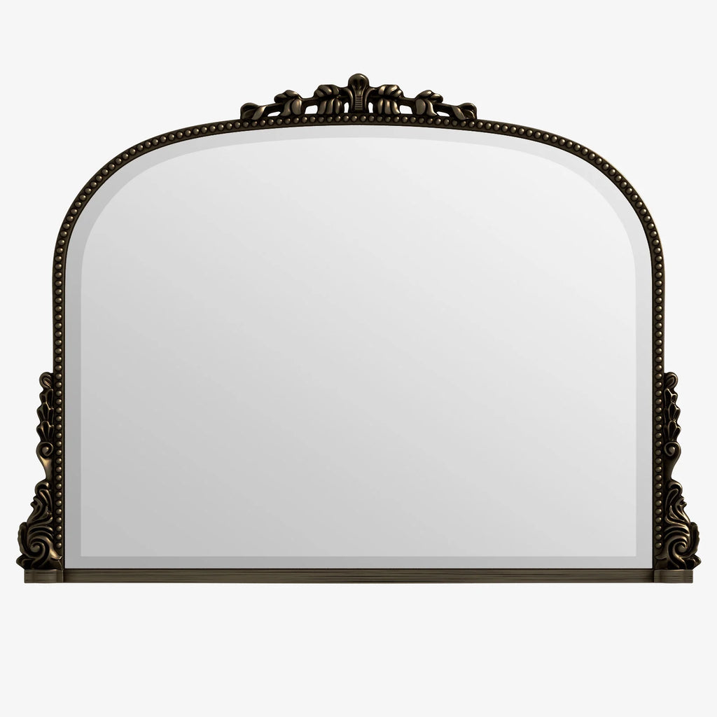 Vintage Arched Wall Mirror 36x27 Antique Bronze Decor