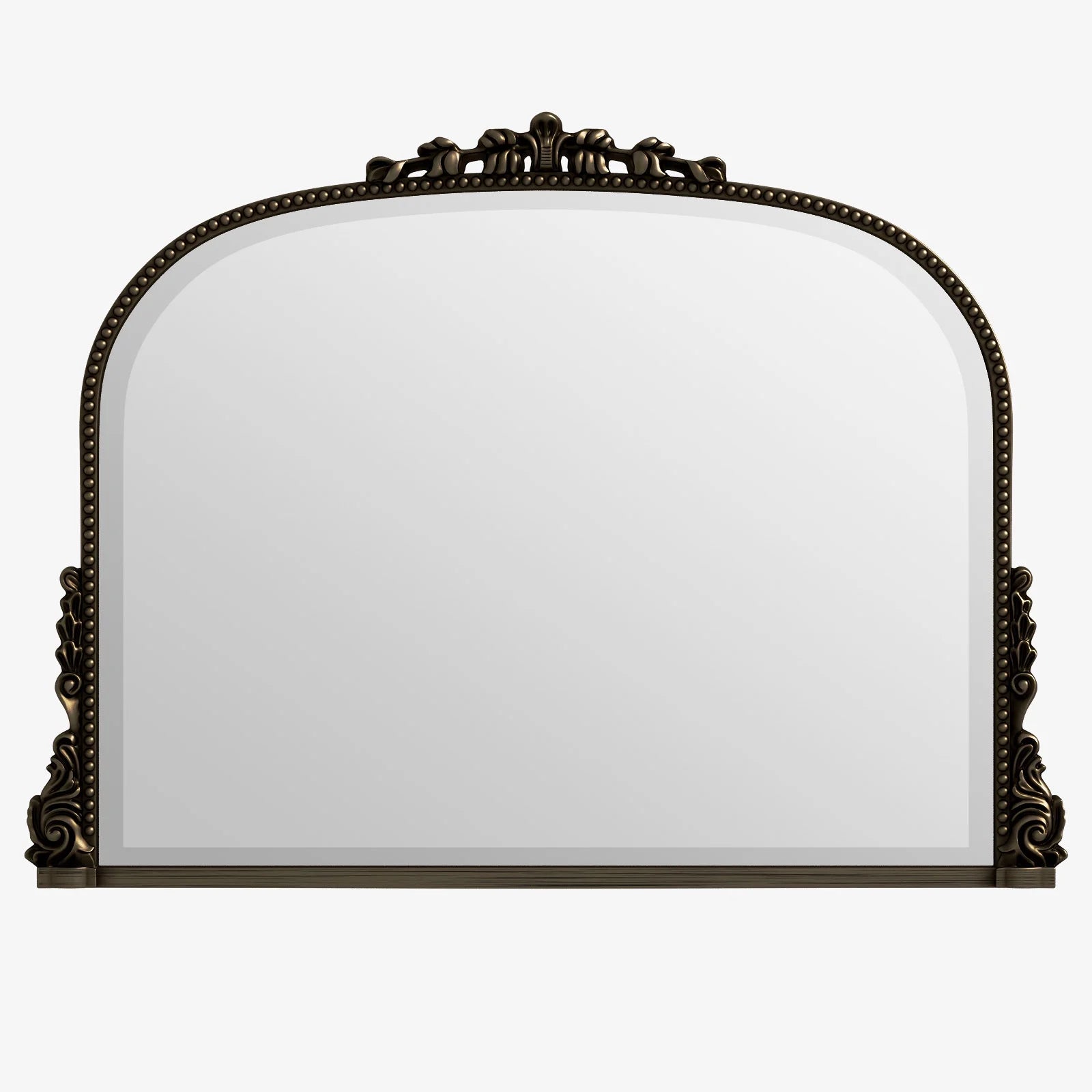 Vintage Arched Wall Mirror 36x27 Antique Bronze Decor