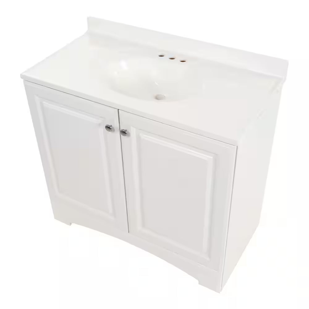 Single Sink Bath Vanity with Cultured Marble Top