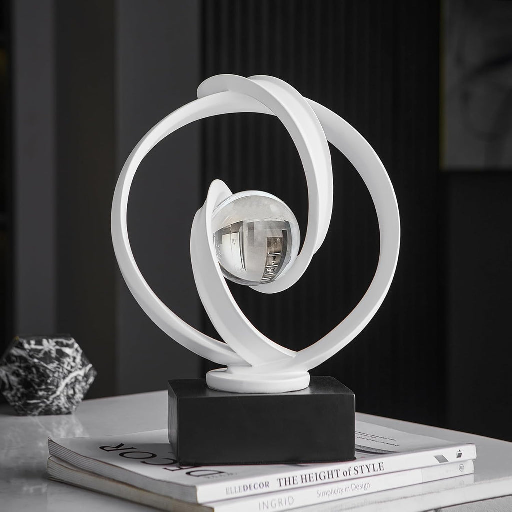 Modern White Statue Decor for Living Room, Abstract Art Sculptures Home Décor Accents for Coffee Table TV Stand Bookshelf, Resin Decorations for Dining Room Office Bedroom