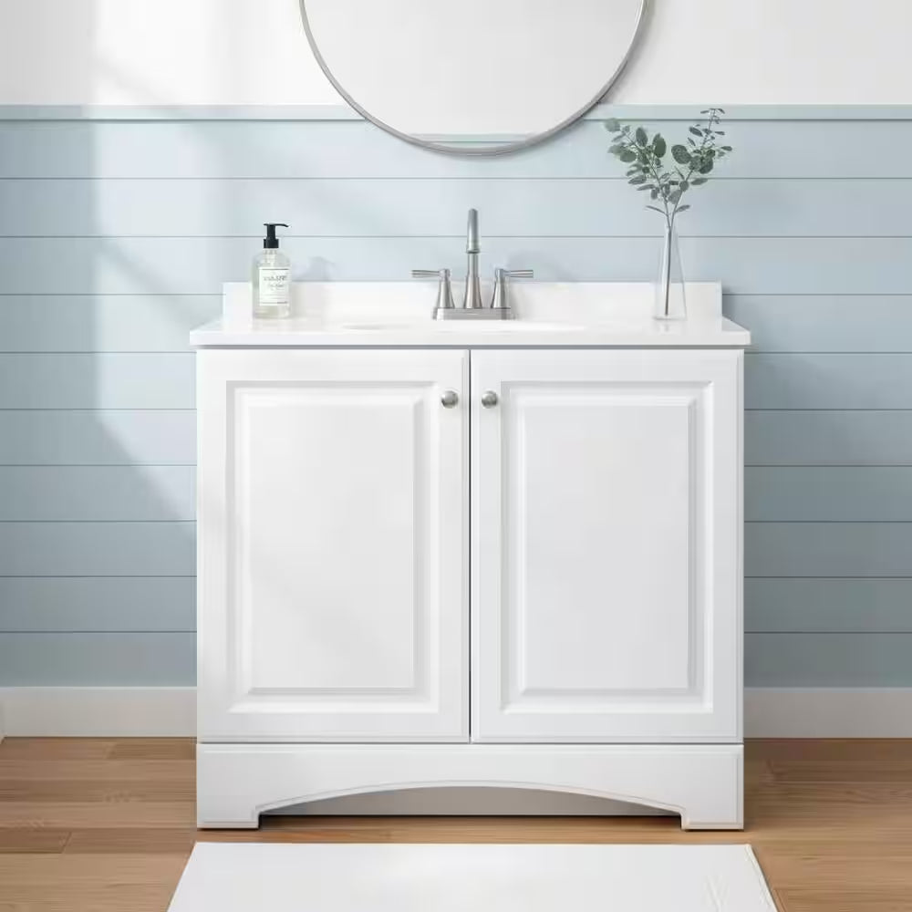 Single Sink Bath Vanity with Cultured Marble Top