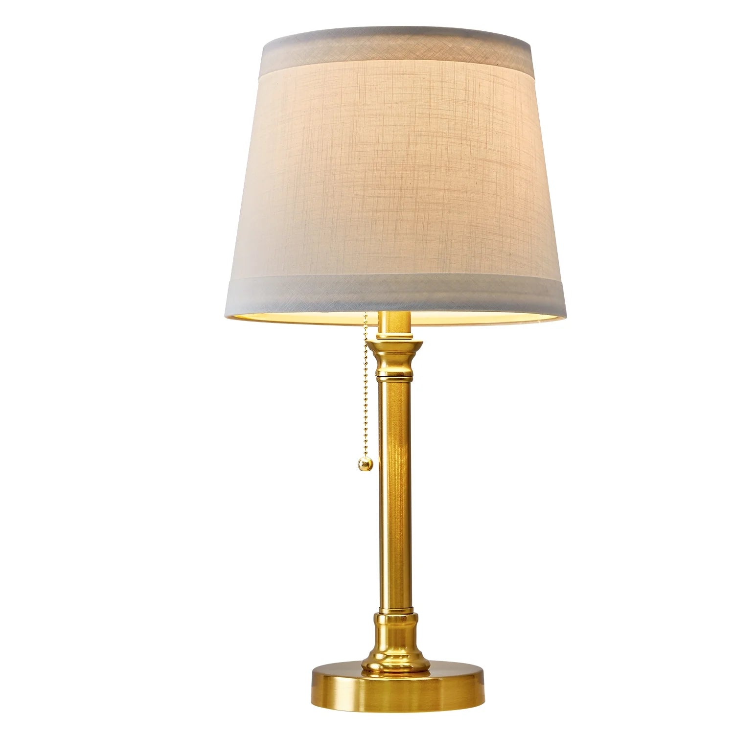 19.5" Gold Modern Table Lamp for Living Room Bedroom Nightstands Bedside Lamps Metal