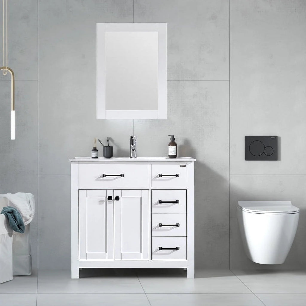 Modern Bathroom Vanity with Sink Top & Storage Cabinet