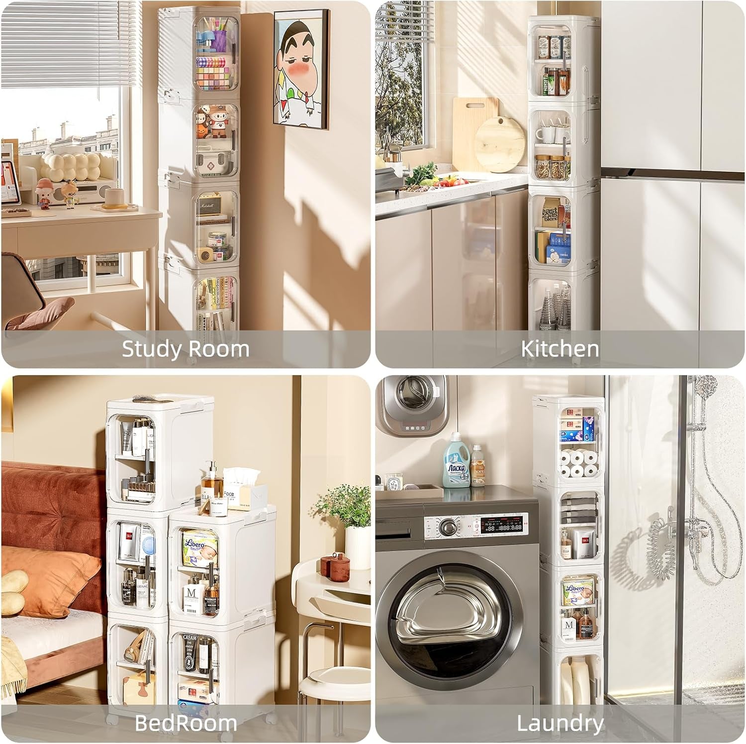 narrow bathroom storage cabinet with wheels