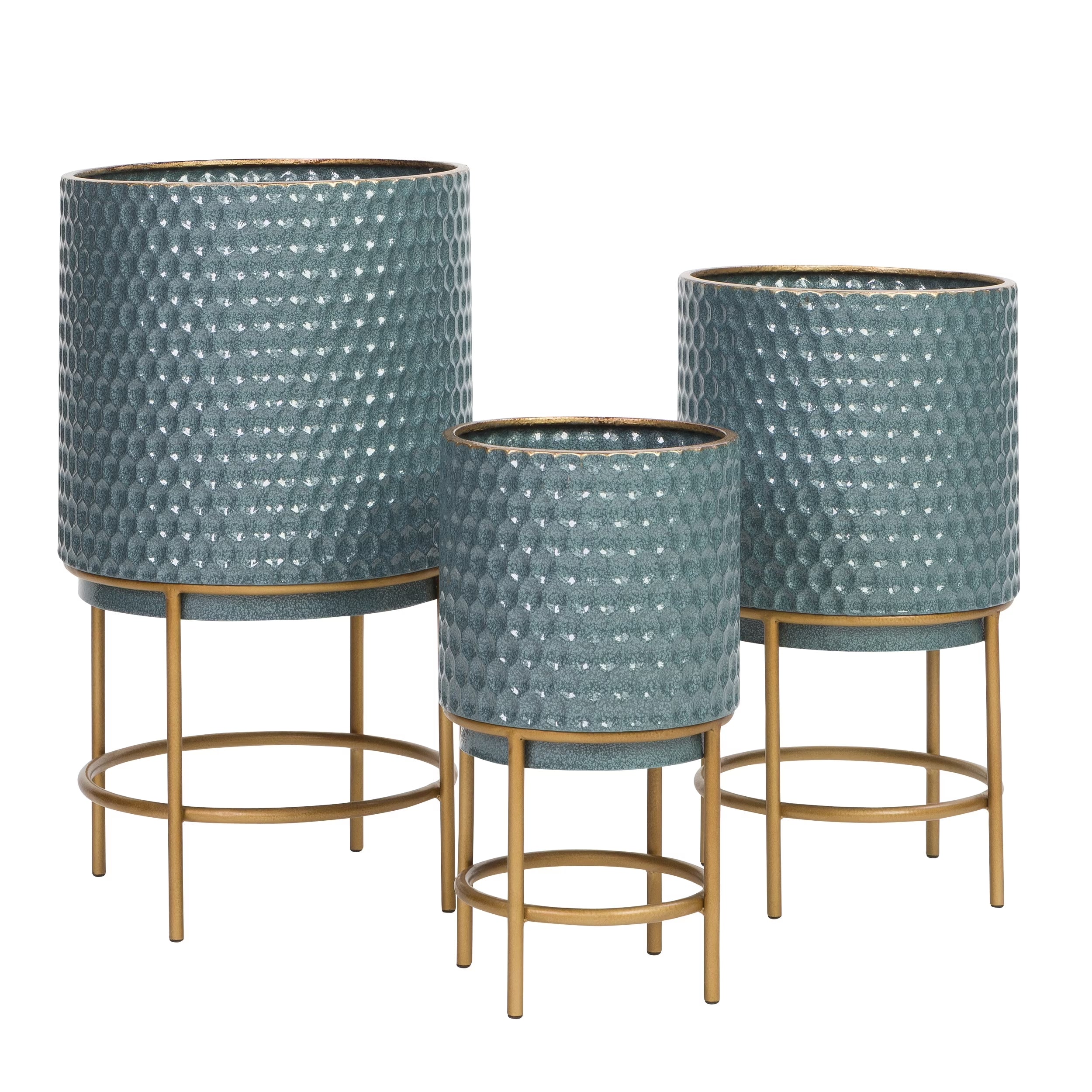 modern metal planters set of 3