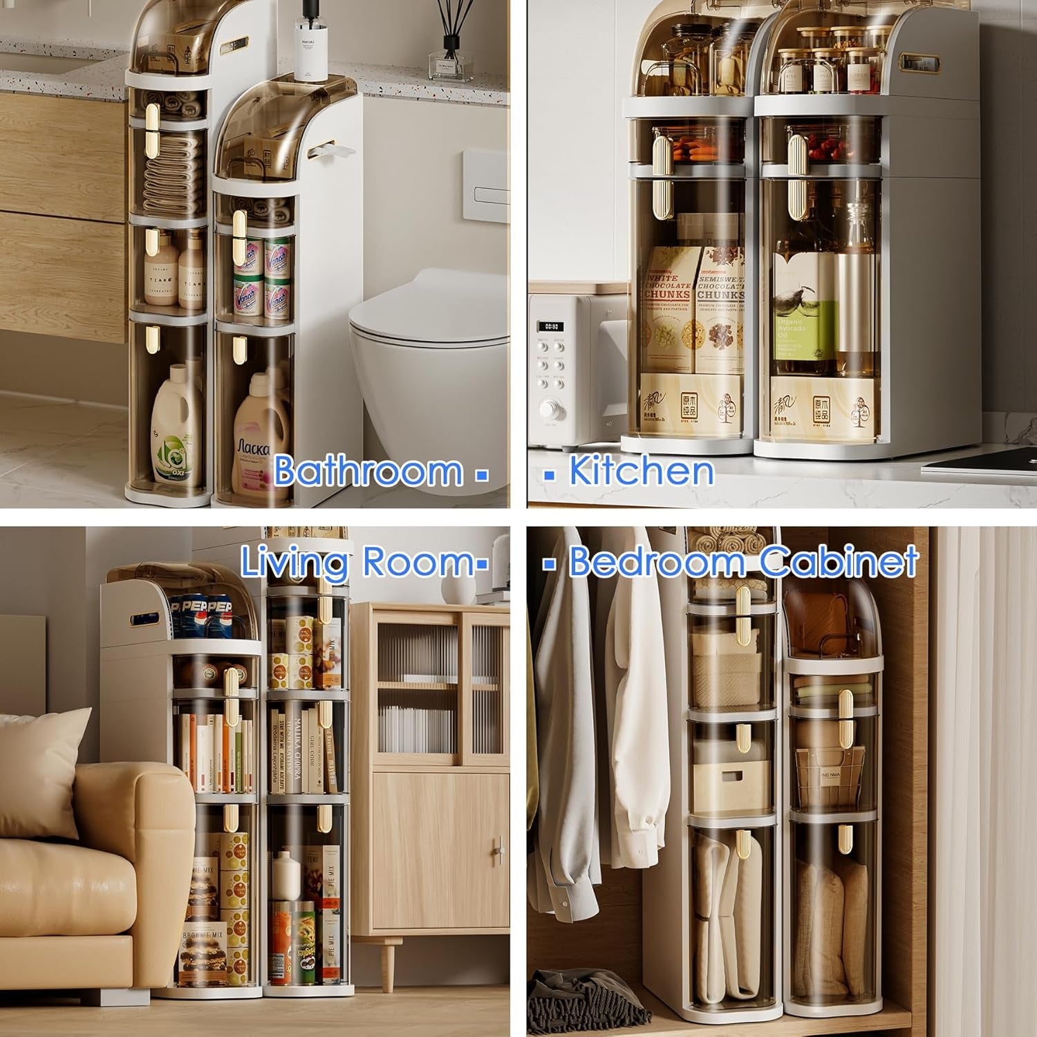 Narrow Bathroom Storage Cabinet 7.1″ Slim Bathroom Floor Organizer with Drawers and Tissue Box Plastic Waterproof Mobile Locker with Wheels for Small Kitchen Laundry Living Room (2Tiers)