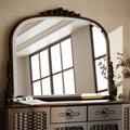 Vintage Arched Wall Mirror 36x27 Antique Bronze Decor