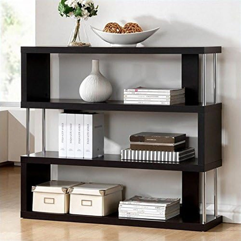 Barnes 3-Shelf Modern Bookcase, Dark Brown