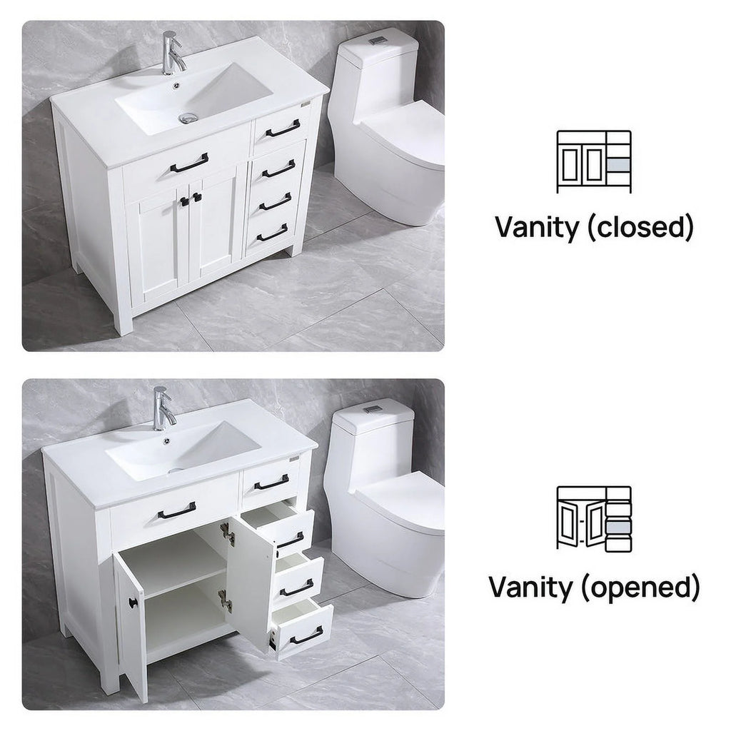 Modern Bathroom Vanity with Sink Top & Storage Cabinet