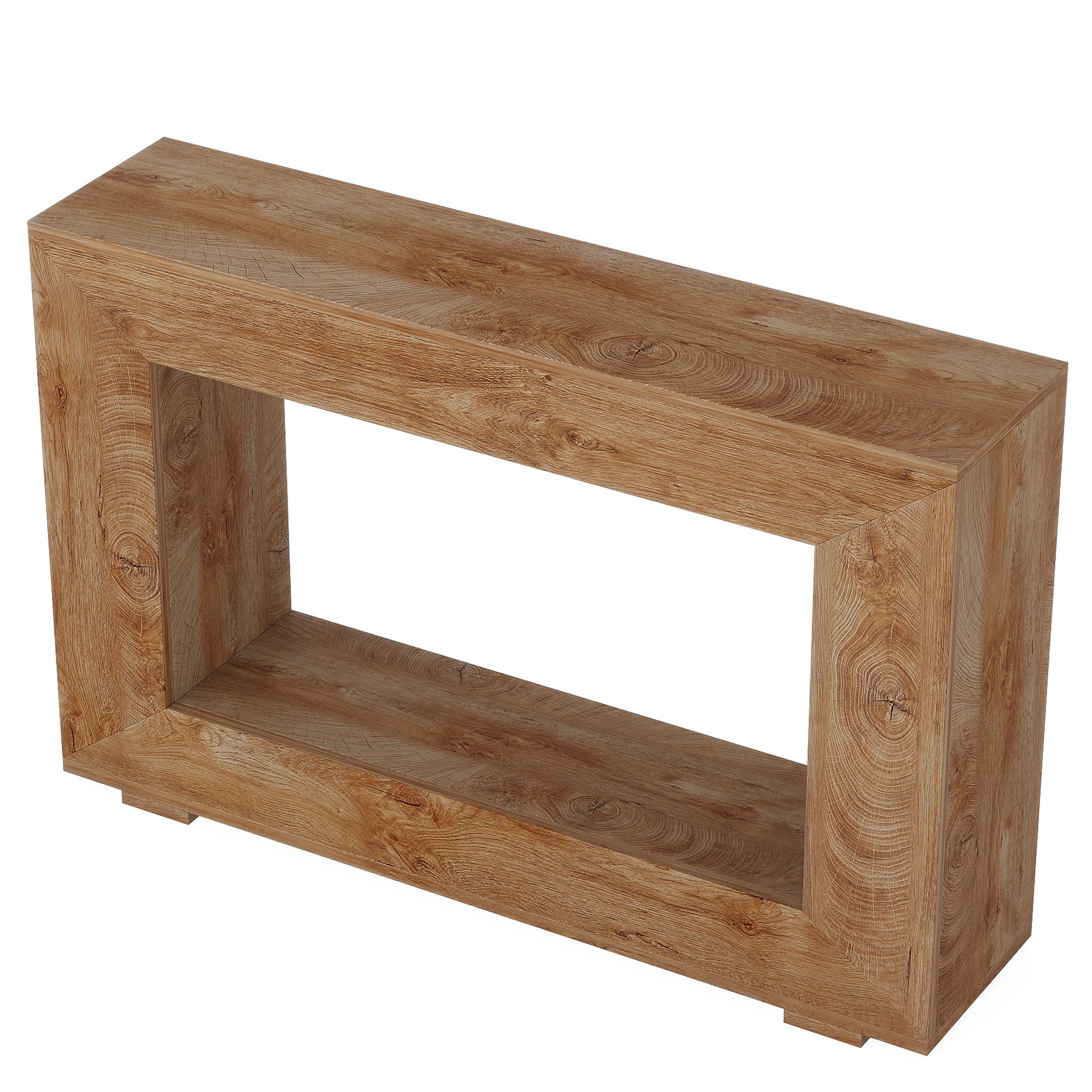 Farmhouse Console Table, 47-Inch Wood Storage Entryway Accent Table, Brown
