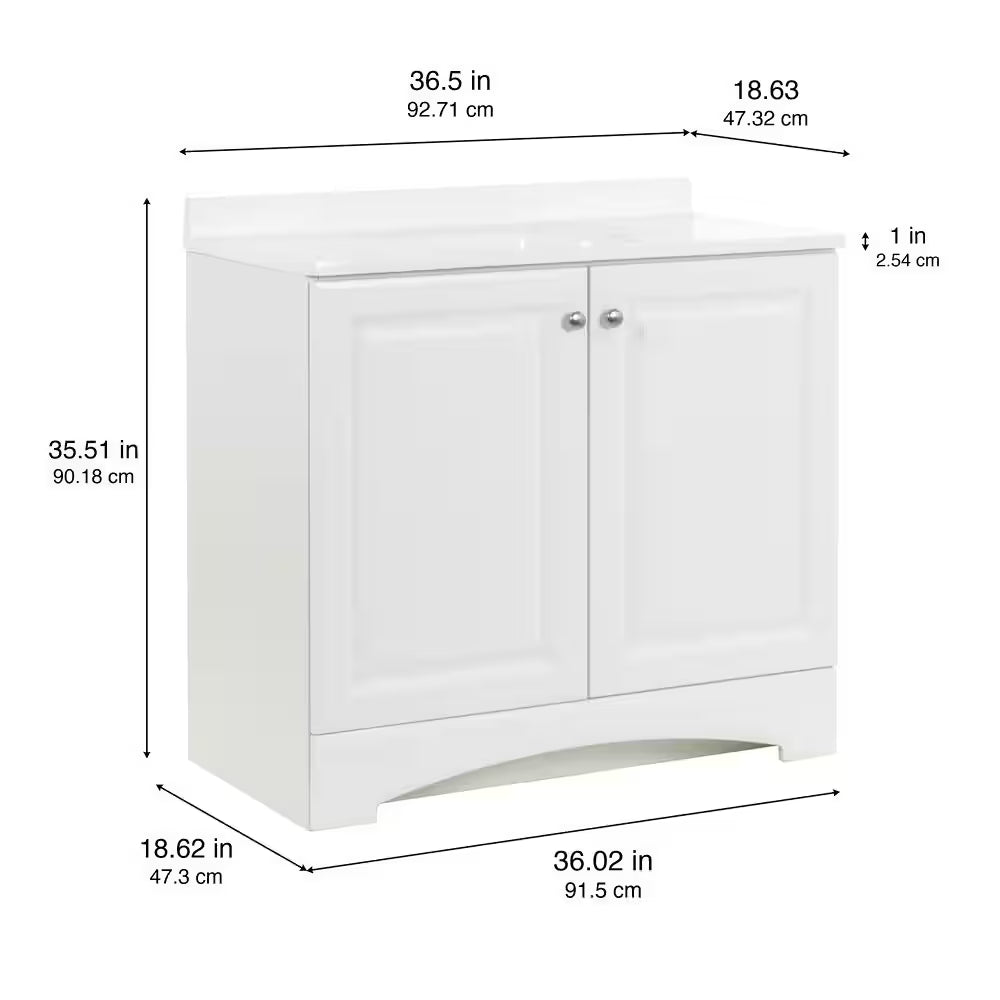 Single Sink Bath Vanity with Cultured Marble Top