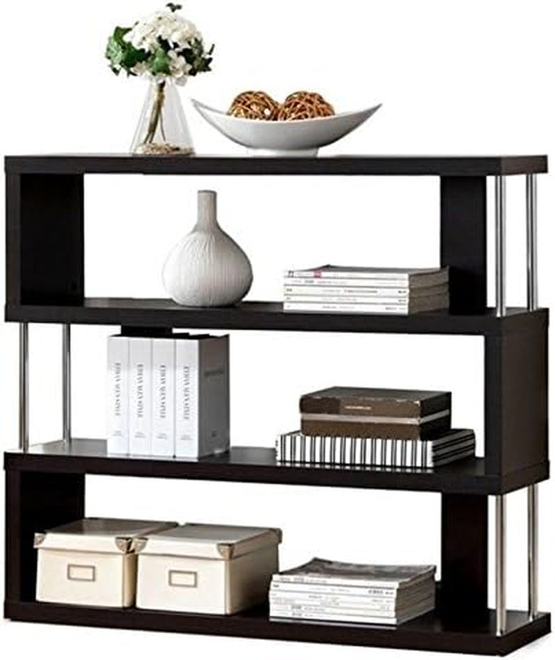 Barnes 3-Shelf Modern Bookcase, Dark Brown